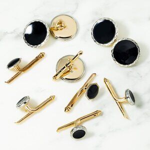Gold Filled Vintage 8 piece Cuff Link Set
